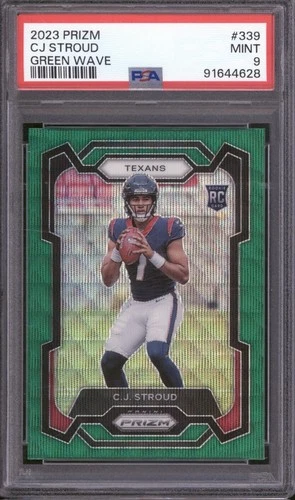 2023 Panini Prizm Green Wave #339 CJ Stroud RC Rookie Mint PSA 9