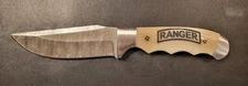 Badass Blades Damascus Hunting Knife Camel Bone US RANGERS Handle- BA733
