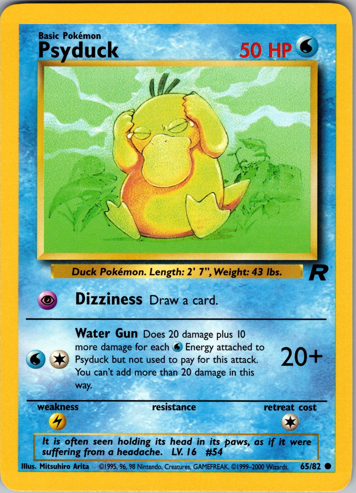 Psyduck Team Rocket Common NM Pokemon 65/82 Unlimited