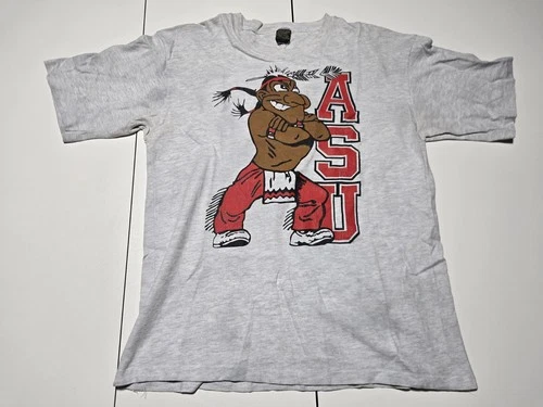 Vintage Arkansas State University ASU Indians Runnin' Joe L T-Shirt 90s USA 
