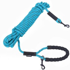 Loutep Long Leash for Dogs 10ft 16ft 30ft 50 Feet 10ft 3/8 inch, Blue Rope