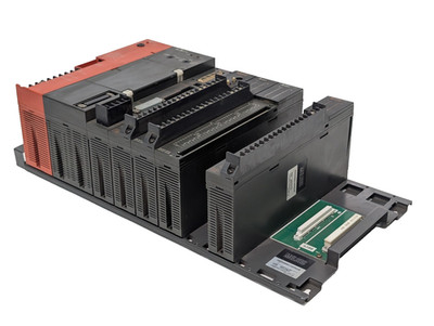 Mitsubishi MELSEC A-Ser PLC: A38B 8-Slot Chassis w/ Power Supply, CPU, 5 Modules