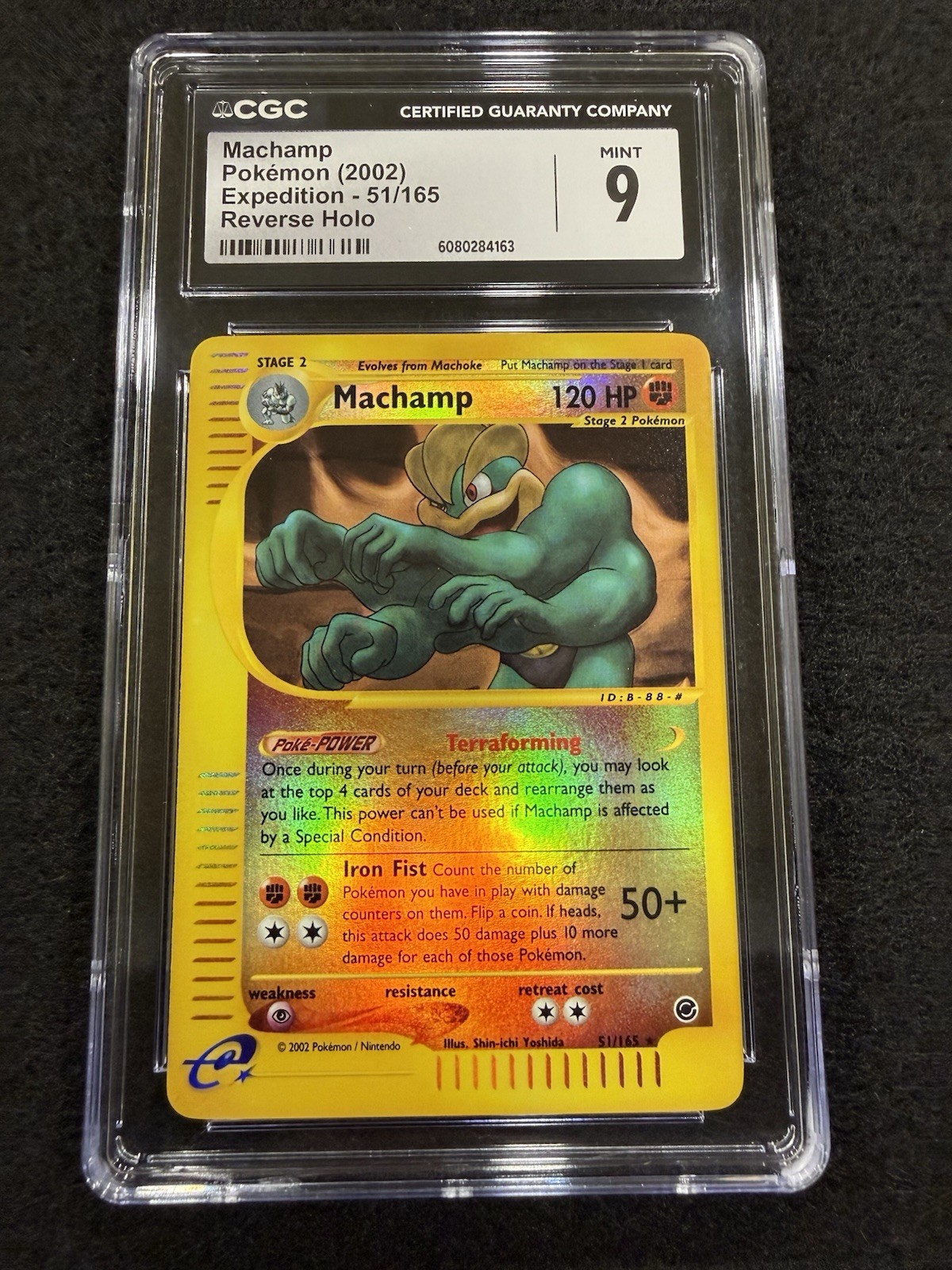 Pokemon Machamp Reverse Holo 51/165 from Expedition in a CGC 9 !!