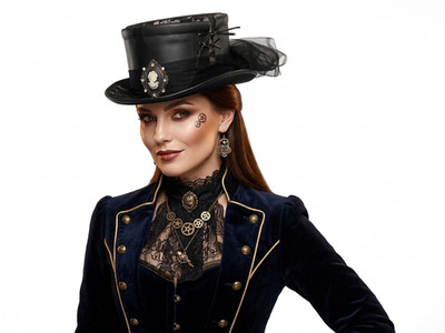 Steampunk Time Traveler Scientist Mad Hatter Top Hat For Halloween