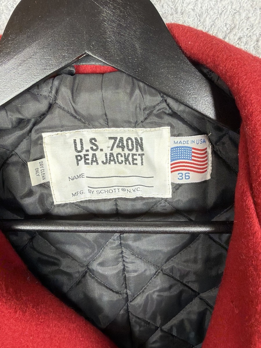 Vintage Schott NYC U.S. 740N Men's Size 36 Red Double Breasted