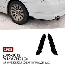 Vivid Black Rear Bumper Side Splitter Cover Trim For BMW 3 Series E90 05-12 Base