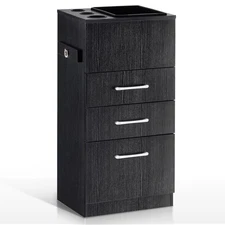 Utility Barber Station with Hair DryerHolders, Salon Styling Cabinet for Storage