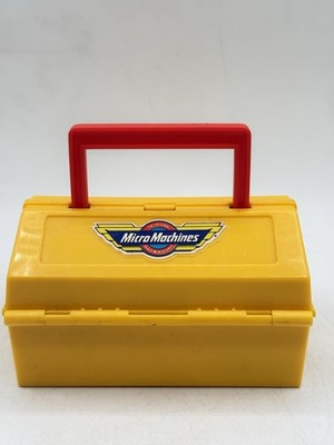 1990 Micro Machines Speed Shop Tool box With Parts Handle and Two Vehicles