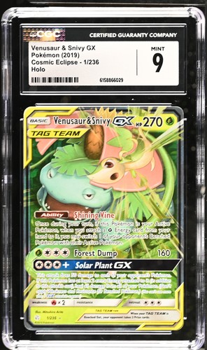 Venusaur & Snivy-GX graded CGC 9 for sale on eBay
