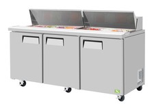 Refrigeration X 72.75" Wide 18 Pan Three Section Sandwich Salad Prep Table
