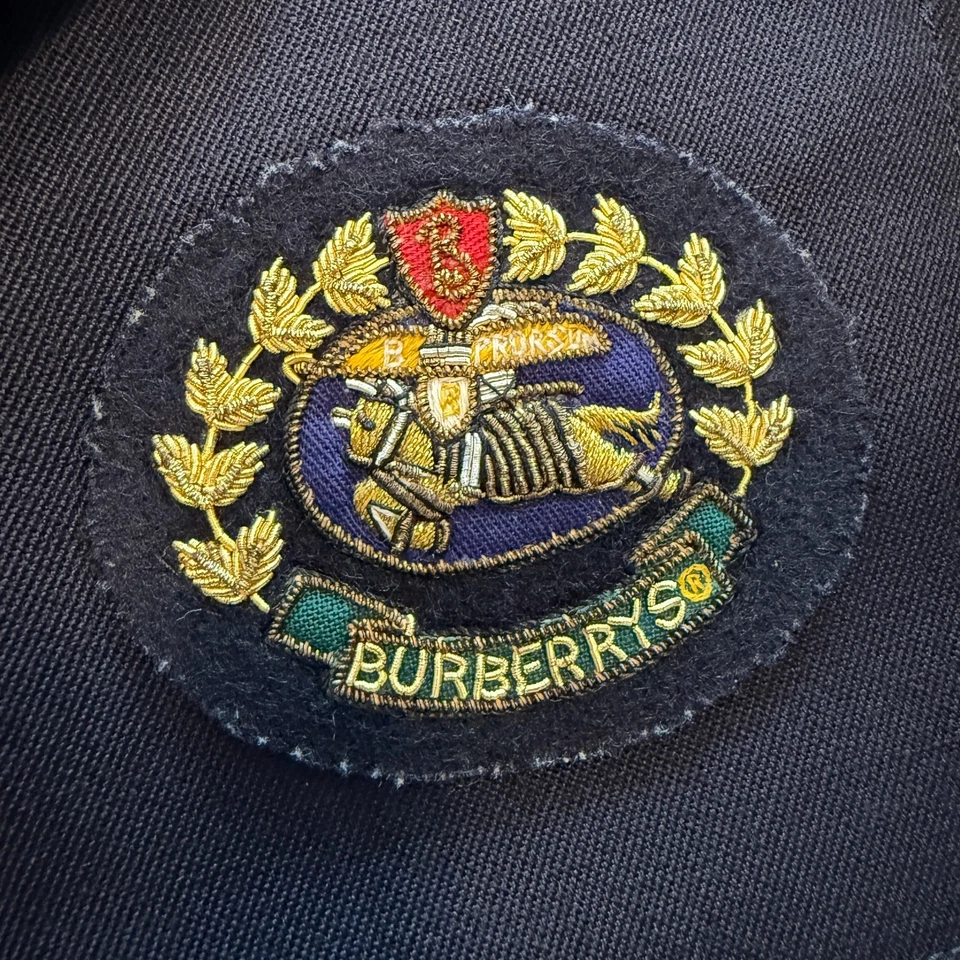 Blazer de lana vintage Burberrys azul marino a cuadros Nova Inglaterra niños 8/9 128 cm Foto 2 de 4