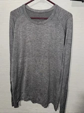 LULULEMON SLTE/WHT Grey Metal Vent Tech LS Top Shirt 2.0 Men's XL Base Layer