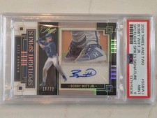 2024 Panini Three & Two BOBBY WITT JR Spotlight Spikes Signatures Auto /32 PSA 9