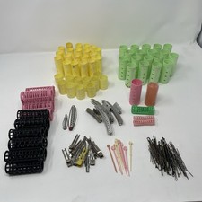 Vintage Mixed Lot Plastic Hair Curlers/Rollers, Metal  Plastic Pins  Clips