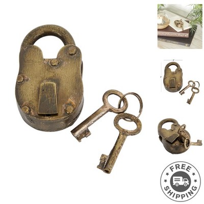 Nostalgic Small Brass Lock and Key - Unique Gift for Home Decor Lovers