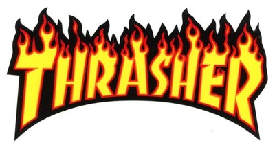 Big Thrasher Magazine Skateboard Sticker Gelb Rot Schwarz 26x13,5cm Gestanzt