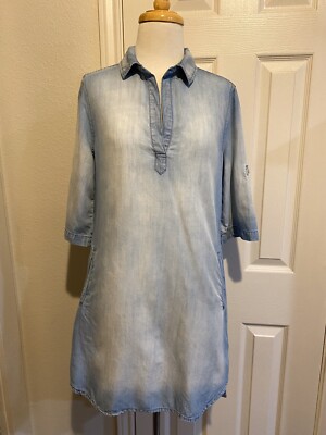 chelsea and violet denim dress Chelsea & Violet Elsie Embroidered Paisley Printed Crew Neckline Sleeveless Denim  Dress