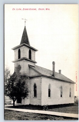 Postcard Wisconsin Colby Evalangelical Lutheran Zions Kirche ( church ...
