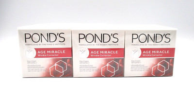 Lot/3 Pond's Age Miracle Wrinkle Corrector Day Cream Spf 18 PA++ ~ 50 g x 3 BNIB