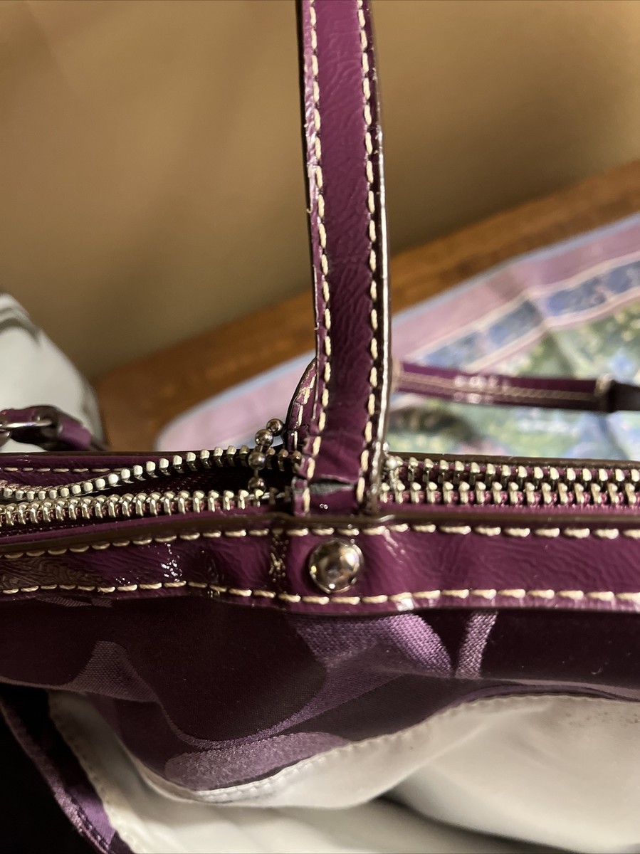 COACH 1941 パープル ベスト　0 Coach EST 1941 Purple Satchel Womens Signature Canvas Bag | eBay