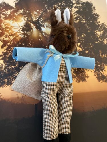 handcrafted dressed bunny exclusive design 30cm tall made in Yorkshire - Afbeelding 1 van 2
