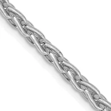 14K White Gold 4mm Parisian Wheat Chain Necklace 24"