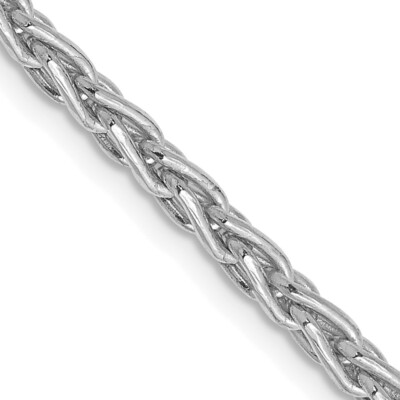14K White Gold 4mm Parisian Wheat Chain Necklace 24'' for Women Men