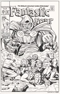 Fantastic Four 86 DOCTOR DOOM Cover Art Recreation Original art 11x17 avengers