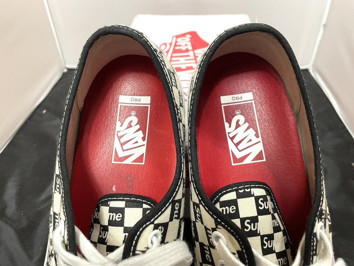 Supreme Vans Checkers Box Logo Authentic Pro Checkered Red VN000Q0DJLY size  9 887682813520