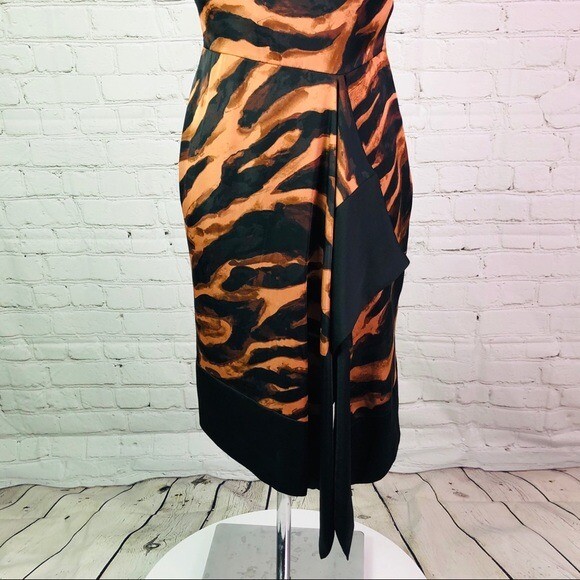 NWT Orange/Black Tiger Prnt Karen Millen Dress Sz4 | eBay