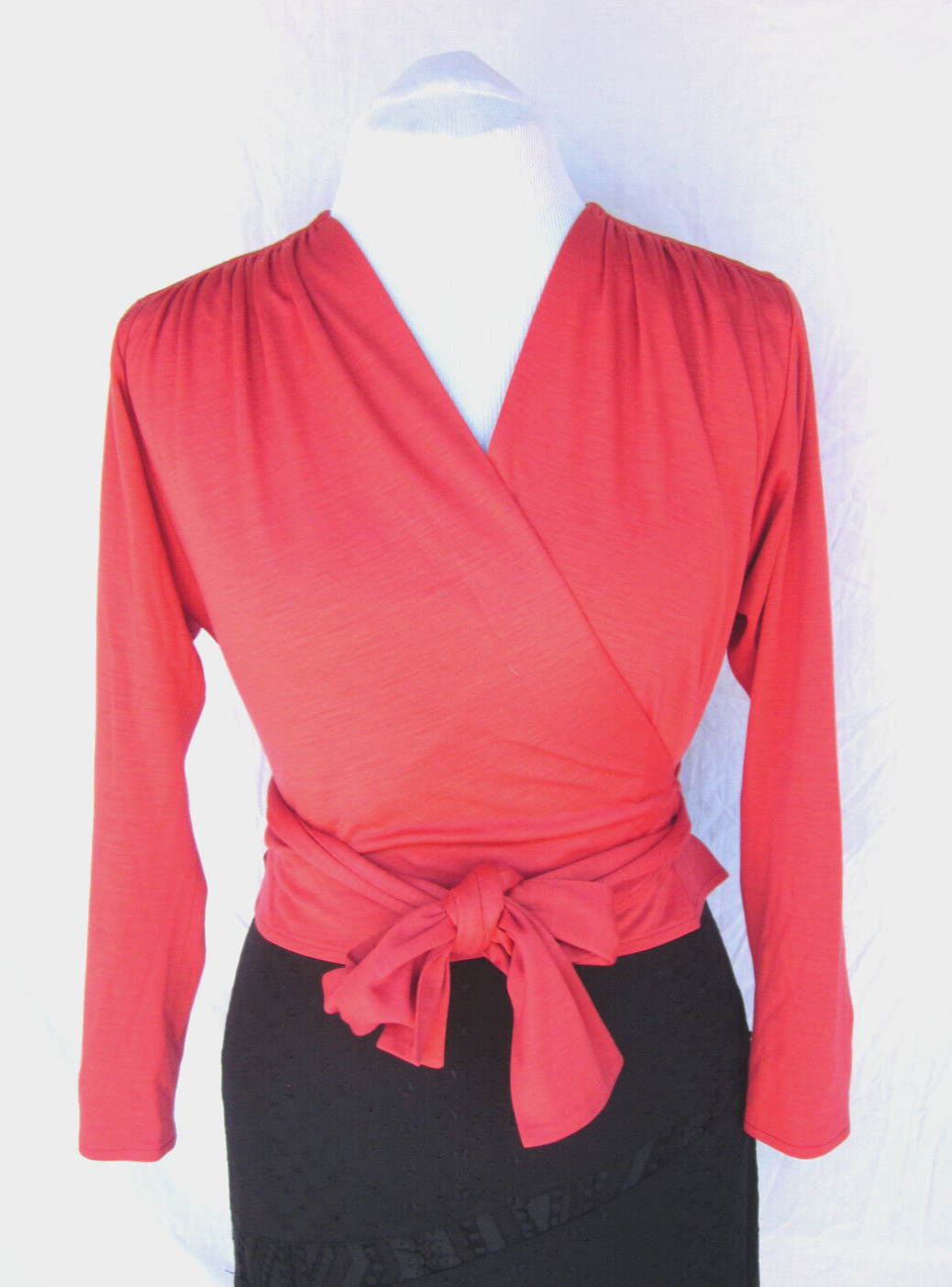 Top avvolgente Yves Saint Laurent variante L XL VINTAGE anni 90 Italia rosso morbido