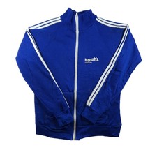 Harrahs Atlantic City Track Jacket Womens Medium M Blue Zip Up Cotton Outdoors