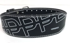 Uppper Vegan Leather Padded Weight Belt, Black, Small