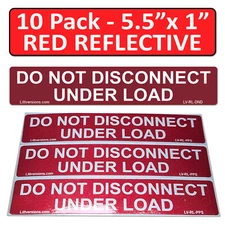 Reflective Solar Do Not Disconnect Under Load Labels 596-00244 596-00671
