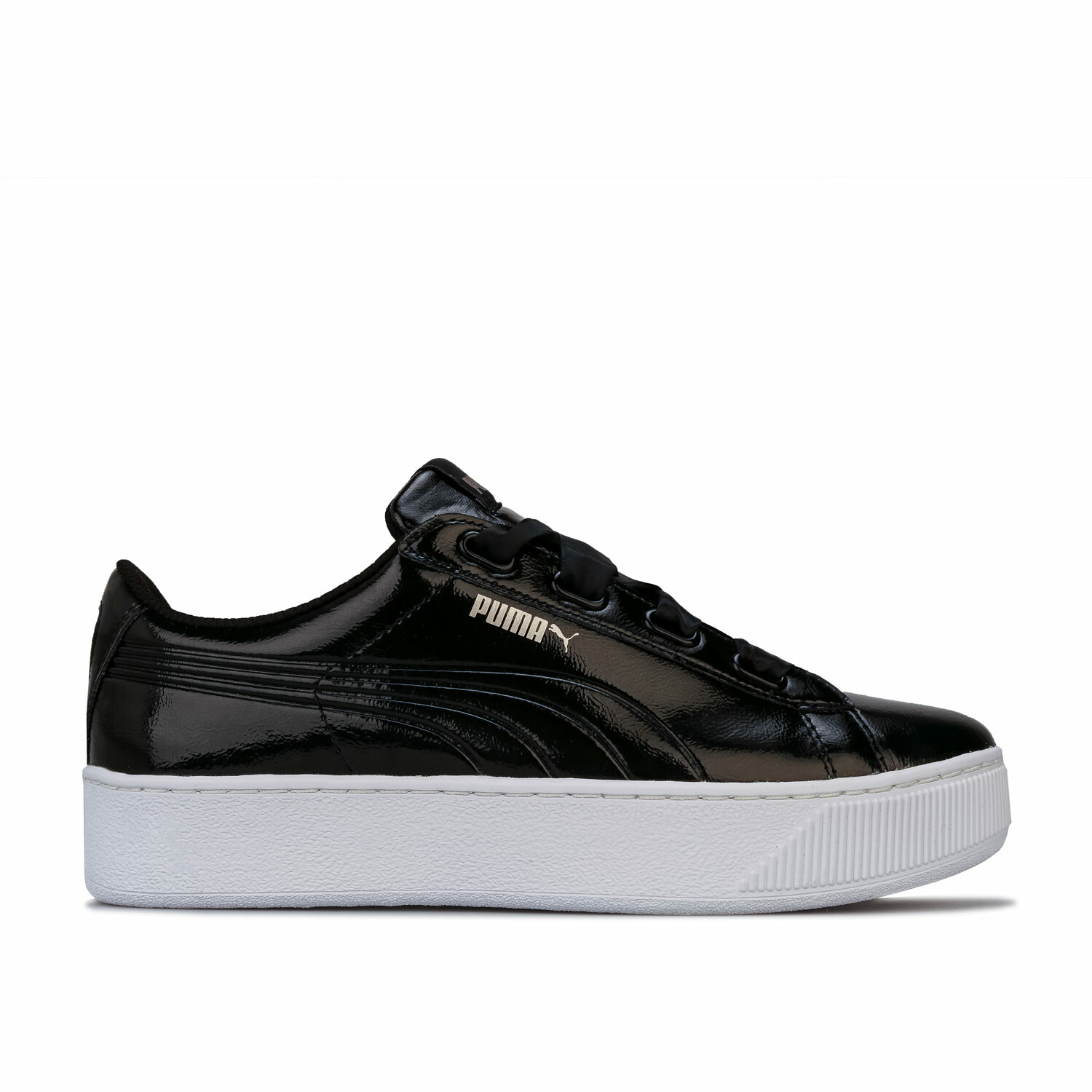 puma ribbon trainers black