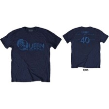 Queen Unisex T-Shirt: News of the World 40th Vintage Logo Back Print