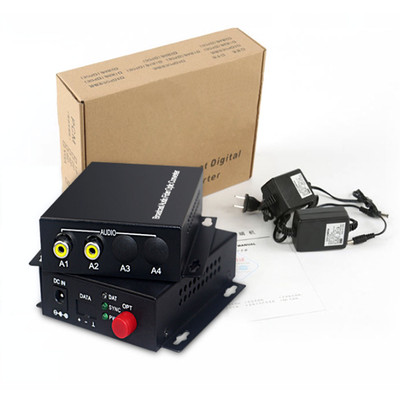 Premium 2 Audio Fiber optical Media Converters for Broadcast system (Tx/Rx) Kit