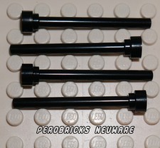 Lego 4 x Stange 4L Antenne flacher Kopf #3957b schwarz NEUWARE