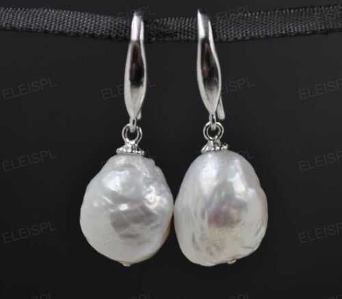 Natural Furrow 10-13 mm Kasumi pearl dangle earring Hook 925 silver - Picture 1 of 3