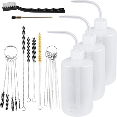 24 Pieces Spray Gun Cleaning Kit 3 Pcs Bottle and 21 Pcs Spray Paint Gun Cleani