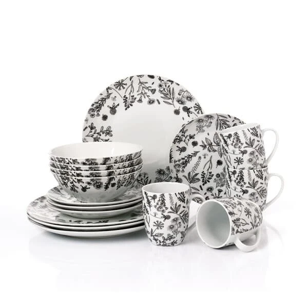 Black White Dish Set