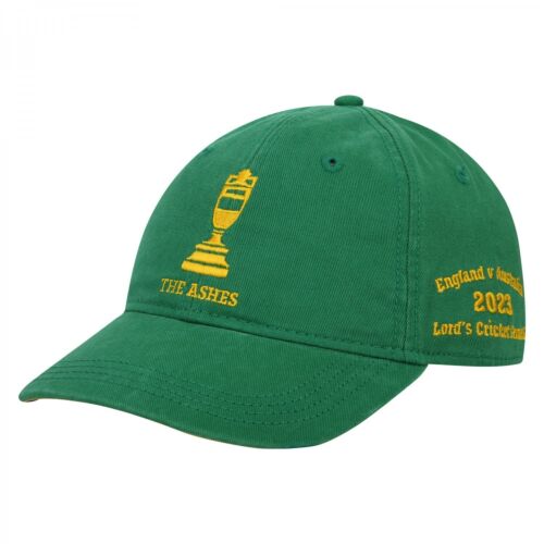 ENGLAND AUSTRALIA OFFICIAL CRICKET THE ASHES VERY RARE COLOURED GREEN/GOLD CAP - Picture 1 of 1