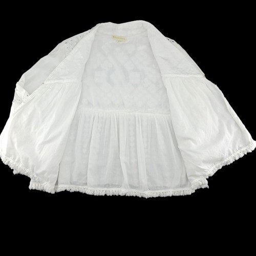 Ruby Yaya Women's White Long Sleeves Pleated/ Fringe Open-front Jacket Size M - Picture 12 of 15