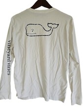 Vineyard Vines Boys Girls Whale Graphic Long Sleeve Pocket T-Shirt XL / 18 White