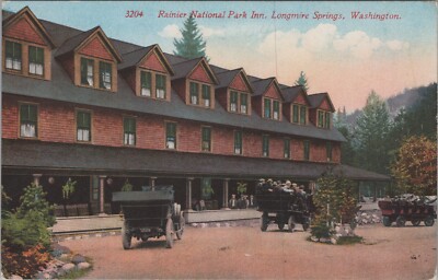 c1910s Postcard Rainer National Park Inn Longmire Springs, Washington UNP 4633d2