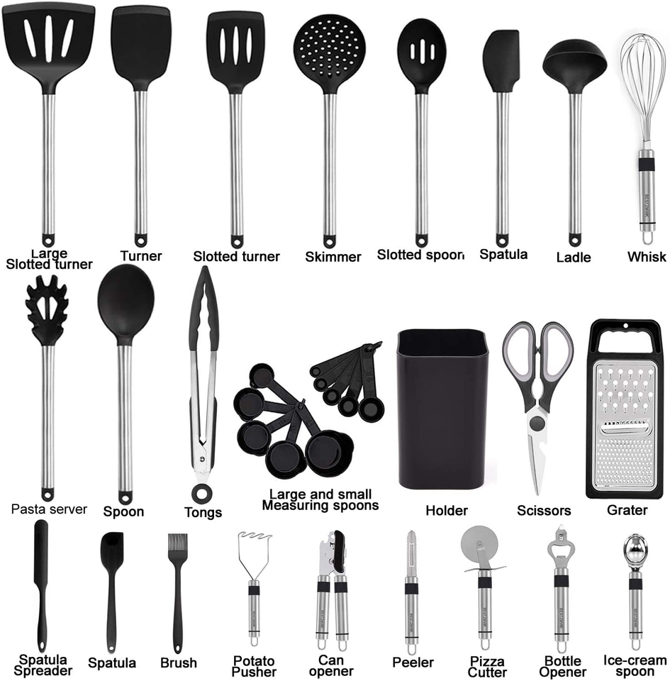 Kitchen Utensil SetSilicone Cooking Utensils33 Kitchen Gadgets