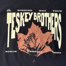 Teskey Brothers Winding Way Tour 2024 Concert Dates Band T Shirt XXLarge