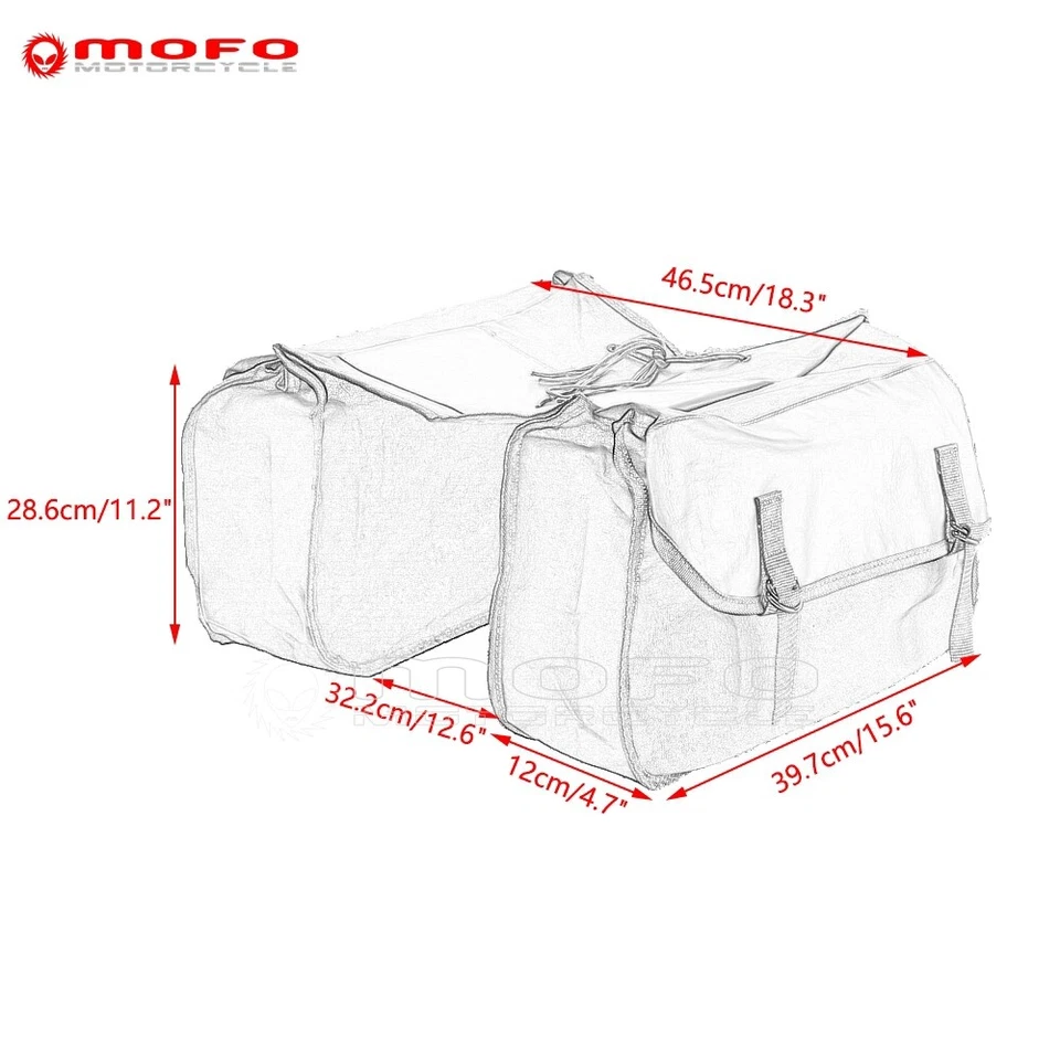 Black Saddle Bag For Honda Shadow VT 750 Harley Sportster Iron 833 Luggage Bags - Image 3 of 4