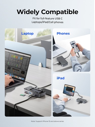 ORICO 10 in 1 Dockingstation & Lüfter M.2 SSD-Gehäuse USB C PD100W RJ45 SD/TF - Bild 12 von 14