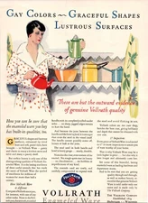 VOLLRATH Enameled Ware- Gay Colors- Graceful Shapes- 1928 PRINT AD  - C33